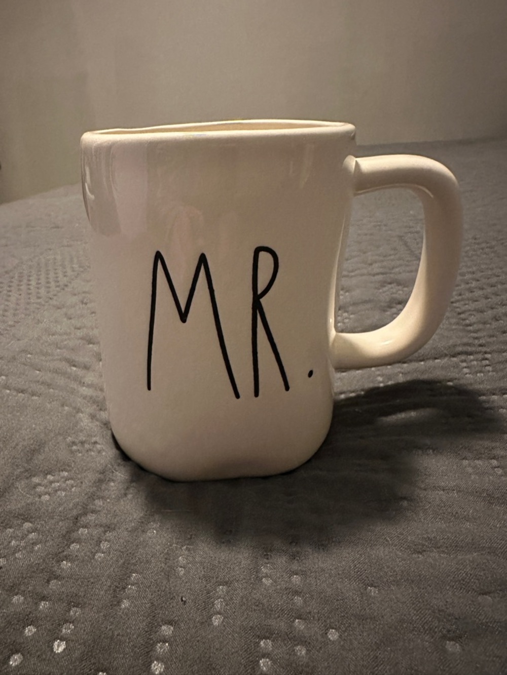 Rae Dunn White "MR." Ceramic Coffee Mug